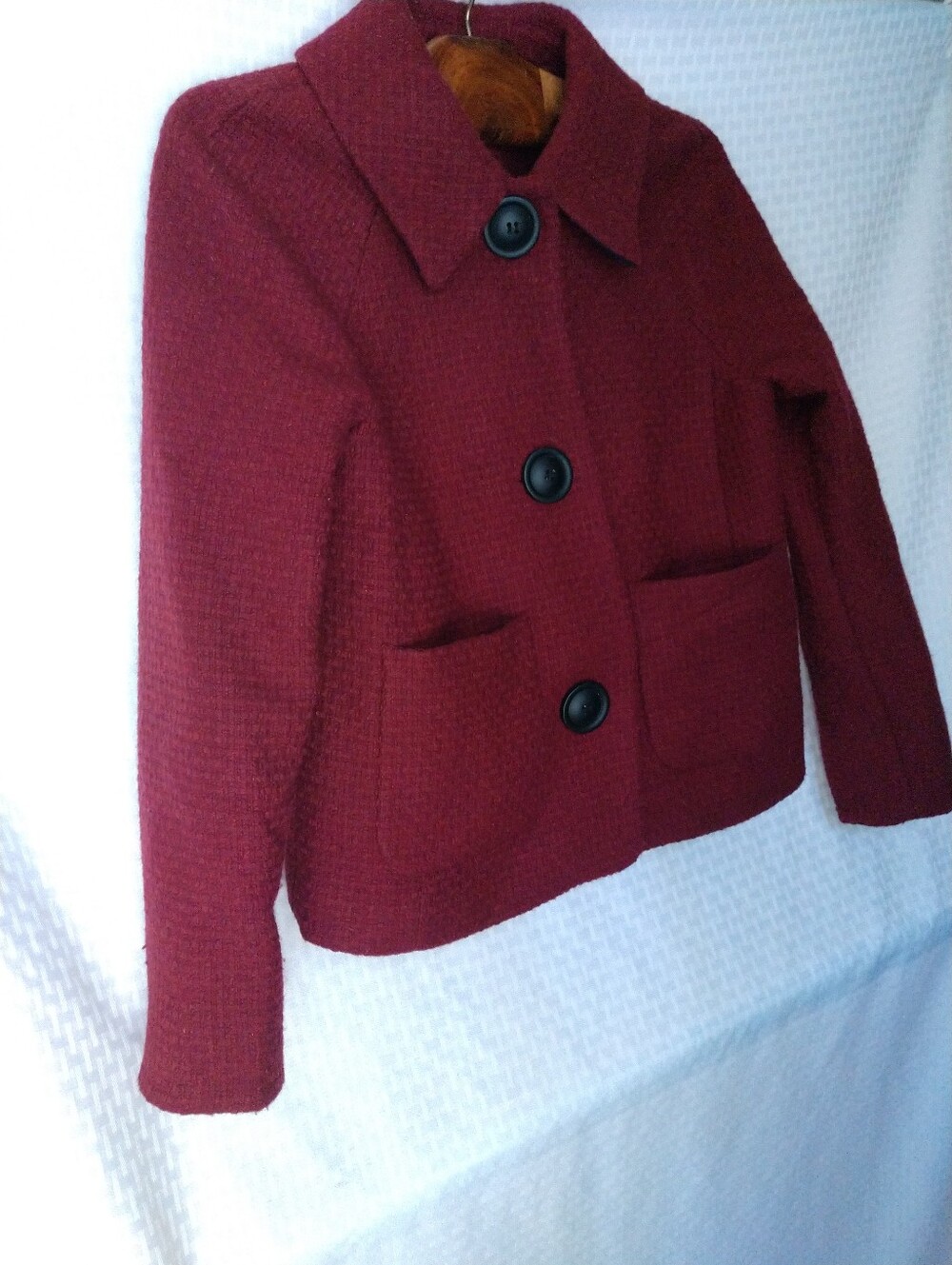Boden Blazer Burgundy Heavyweight Warm Size 4P 4 Petite Chest 34" - Picture 4 of 10